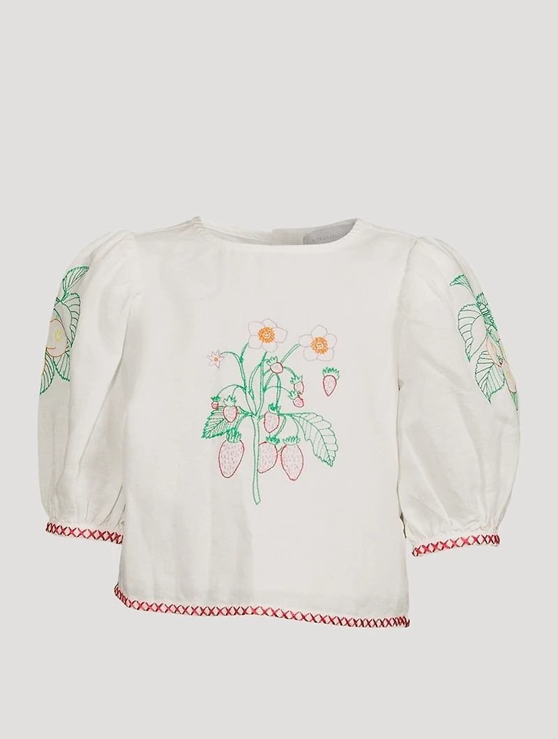 Linen And Cotton Short-Sleeve Top