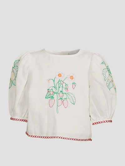 Linen And Cotton Short-Sleeve Top