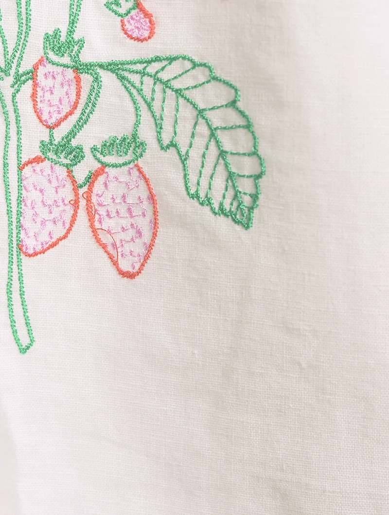 Linen And Cotton Short-Sleeve Top