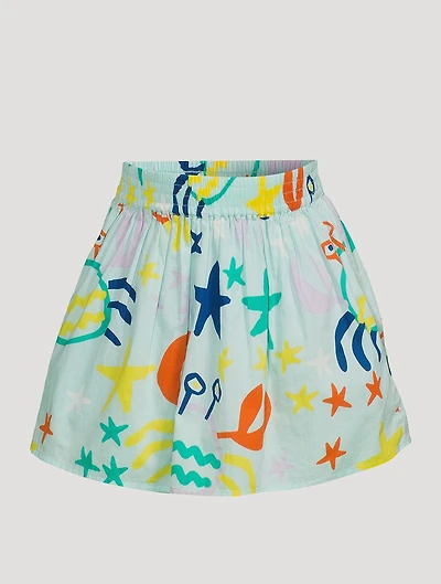 Cotton Voile Skirt Crab Print