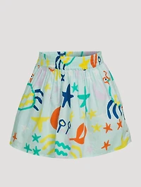 Cotton Voile Skirt Crab Print