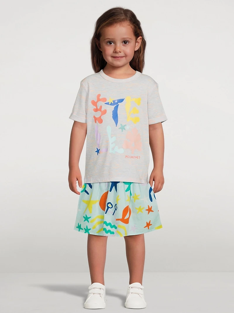 Cotton Voile Skirt Crab Print
