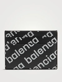 Leather Card Case In Reflective Print