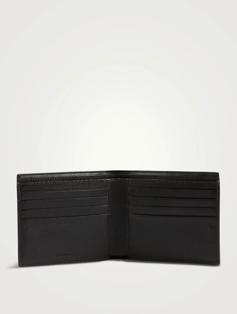 Leather Wallet In Reflective Print