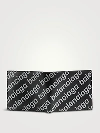 Leather Wallet In Reflective Print