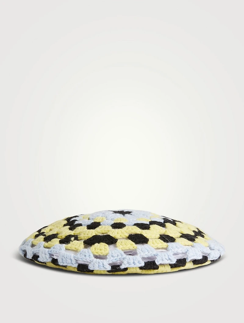 Lambswool Crochet Beret