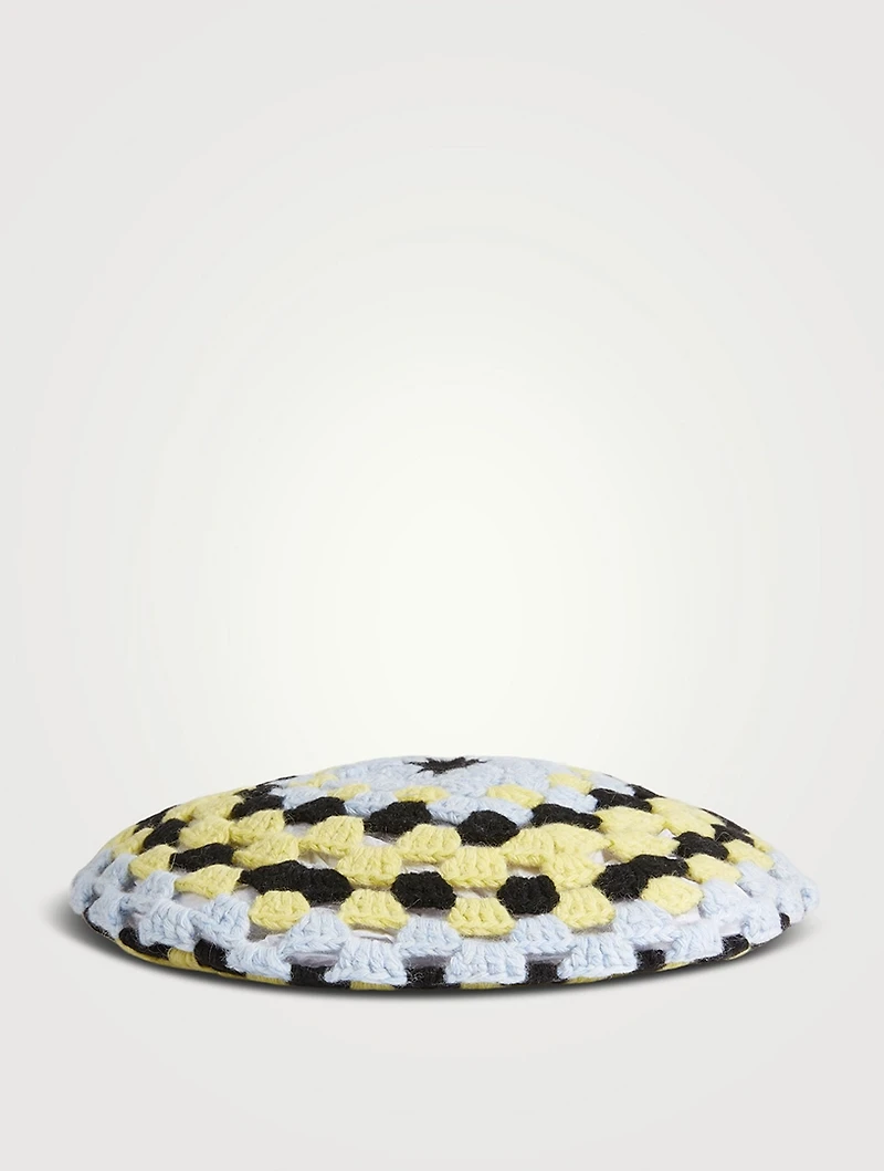 Lambswool Crochet Beret
