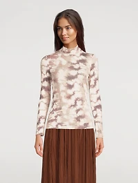 Elsi Turtleneck Top Tie-Dye Print
