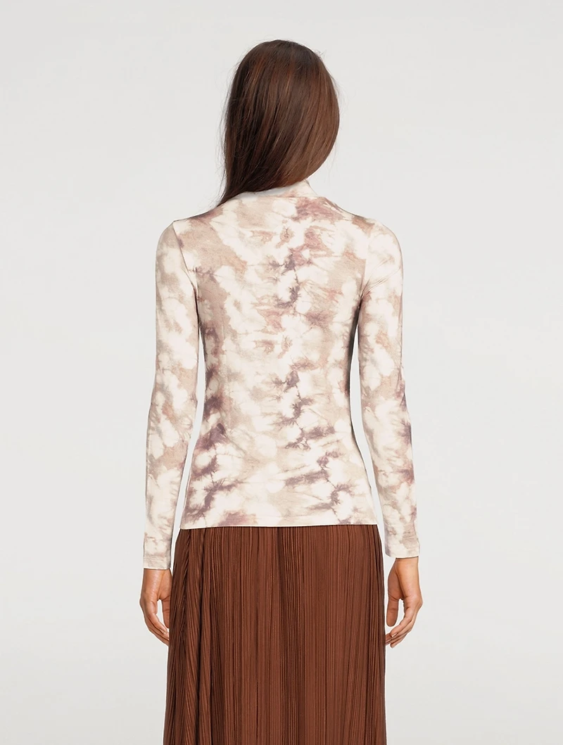 Elsi Turtleneck Top Tie-Dye Print