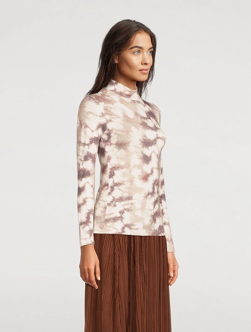 Elsi Turtleneck Top Tie-Dye Print