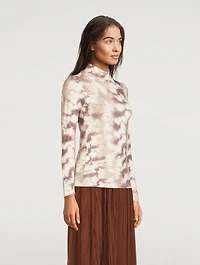 Elsi Turtleneck Top Tie-Dye Print