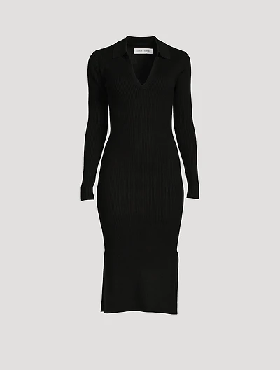 Luna Rib-Knit Polo Dress