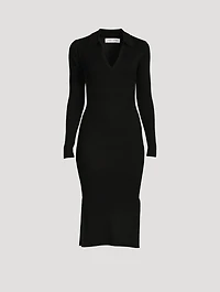 Luna Rib-Knit Polo Dress