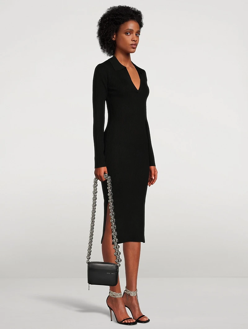 Luna Rib-Knit Polo Dress
