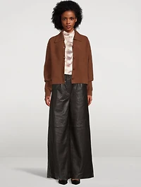 Jewel Wide-Leg Leather Trousers