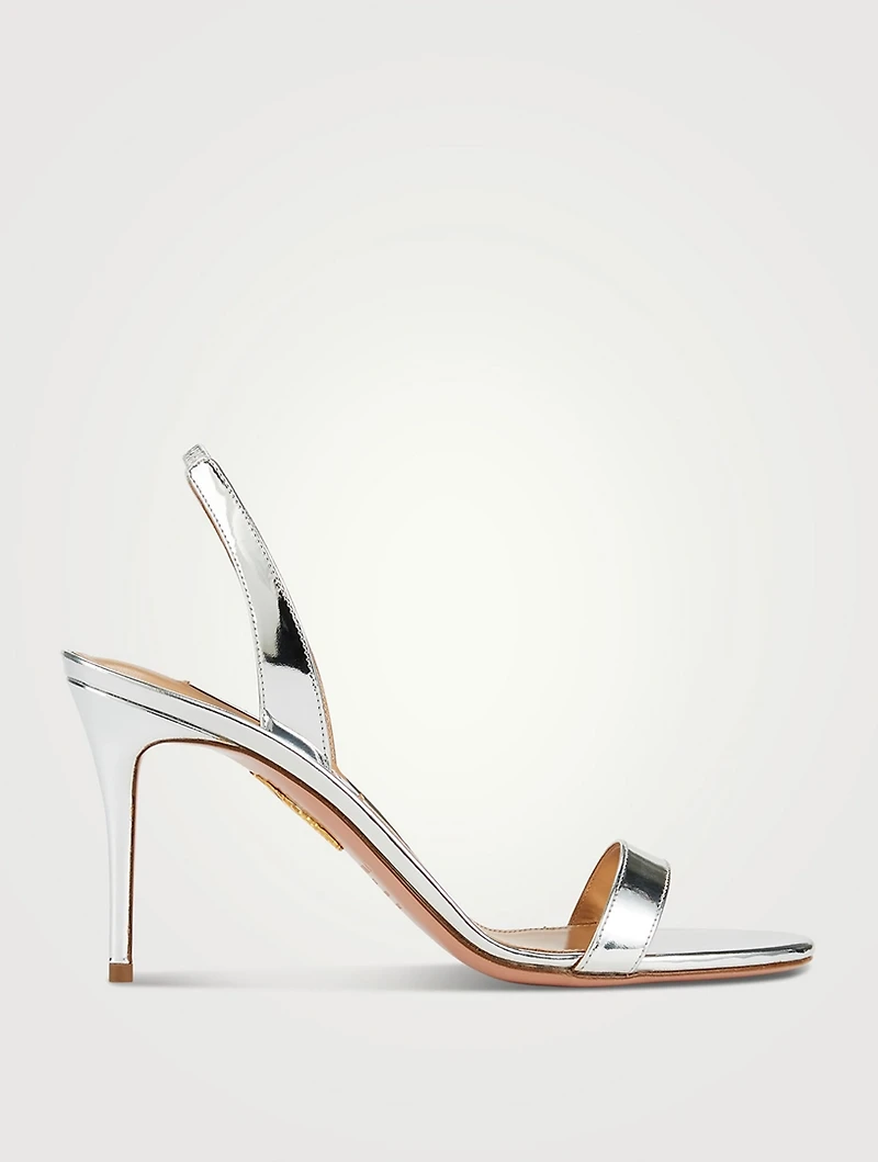 So Nude Metallic Leather Slingback Sandals
