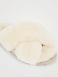 Crossover Sheepskin Slide Sandals
