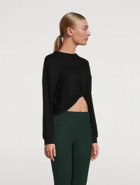 Turn Inward Front Twist Cropped Top