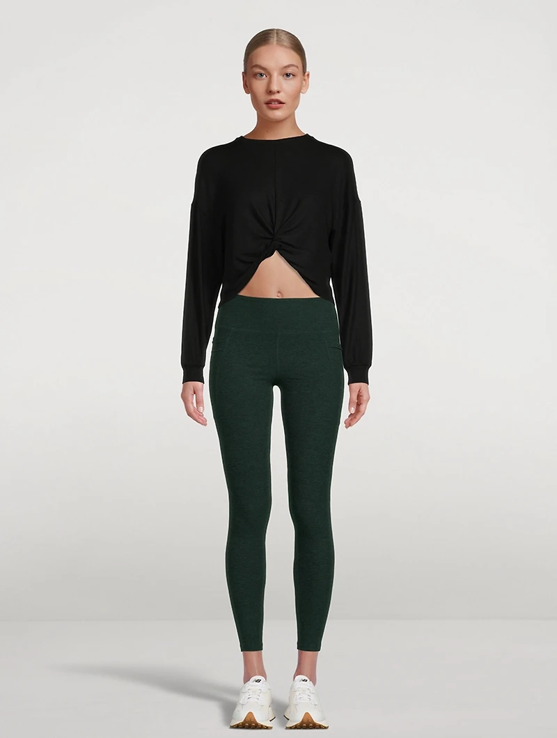 Turn Inward Front Twist Cropped Top