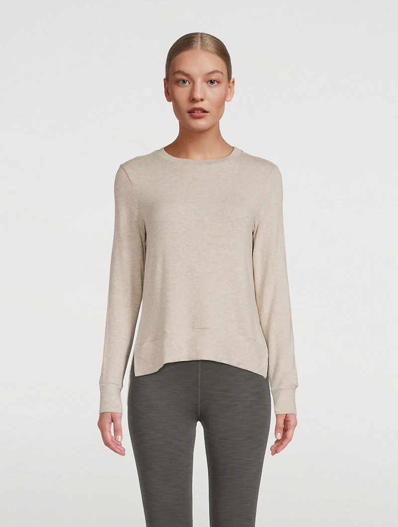 Side Slit Long Sleeve Pullover