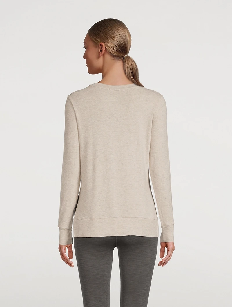 Side Slit Long Sleeve Pullover