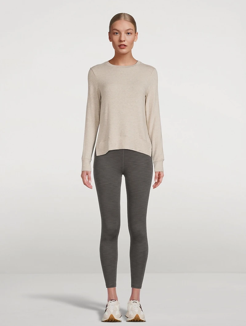 Side Slit Long Sleeve Pullover