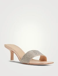 Flavie Leather Mules With Crystal Strap