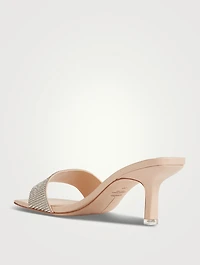 Flavie Leather Mules With Crystal Strap