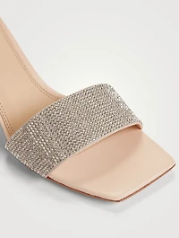 Flavie Leather Mules With Crystal Strap