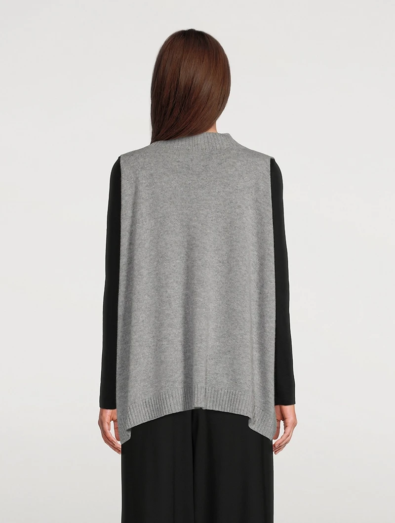 Cashmere V-Neck A-Line Sweater Vest