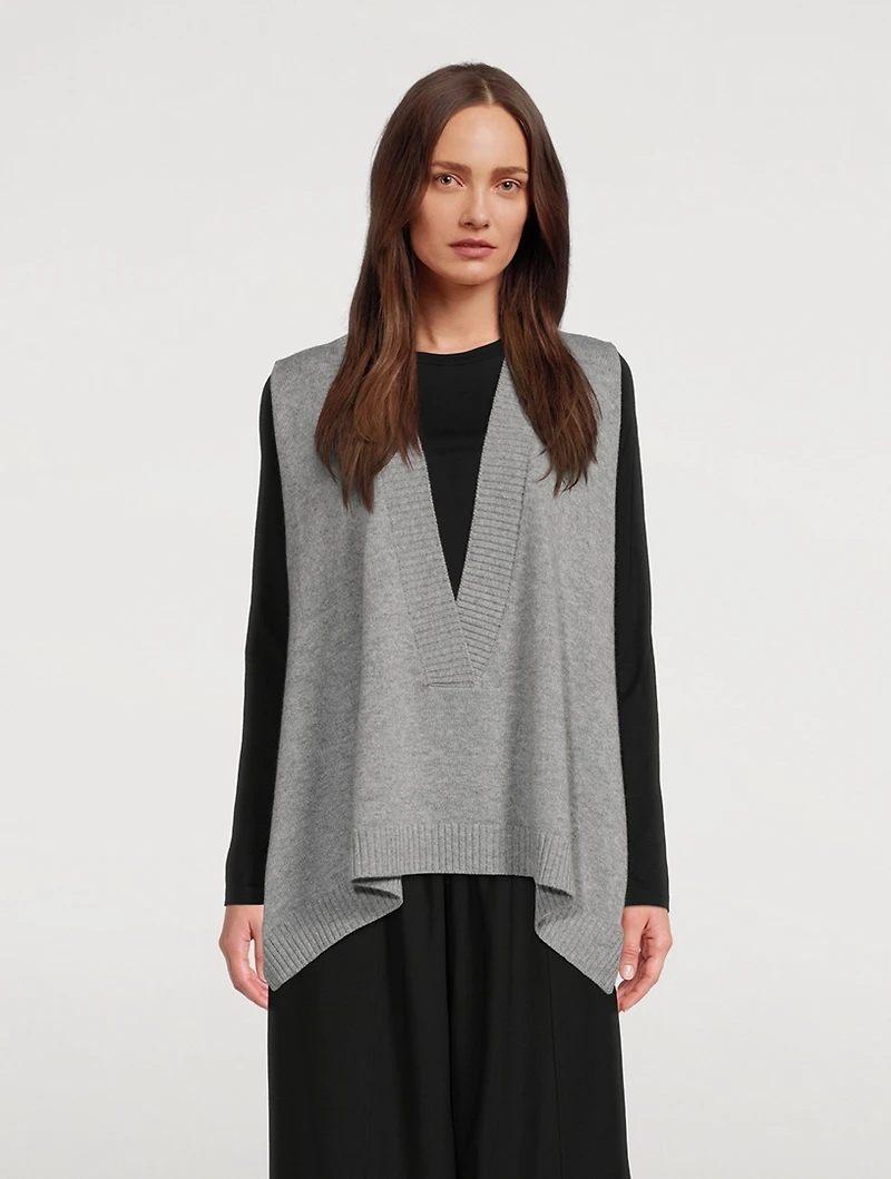 Cashmere V-Neck A-Line Sweater Vest