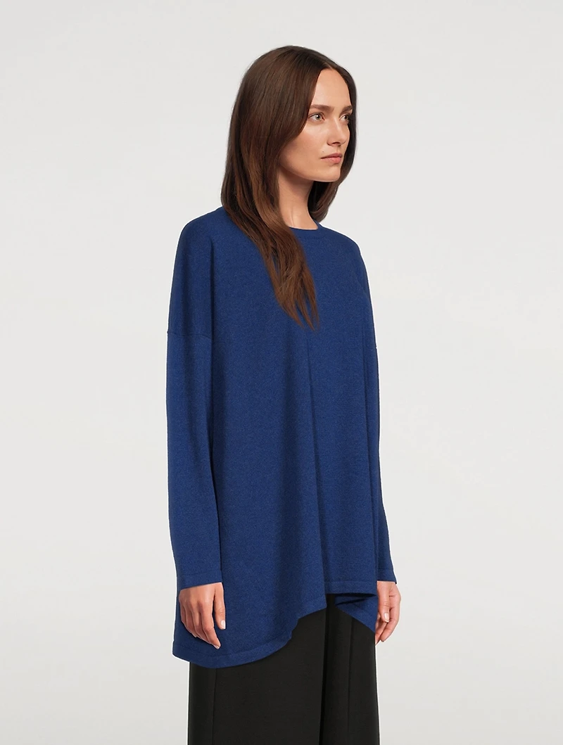 Cashmere Angle-To-Front Long Sweater