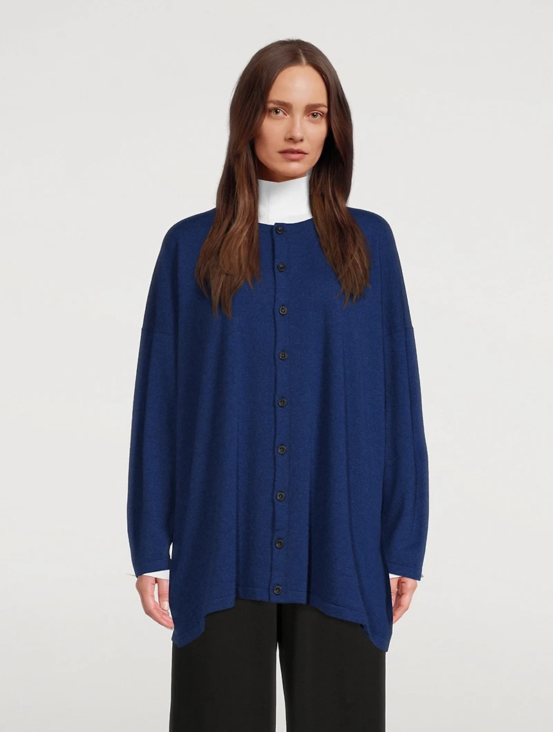 Cashmere Angle-To-Front Long Cardigan