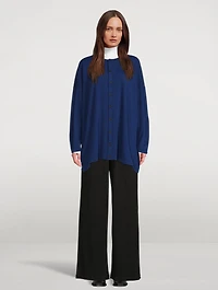 Cashmere Angle-To-Front Long Cardigan