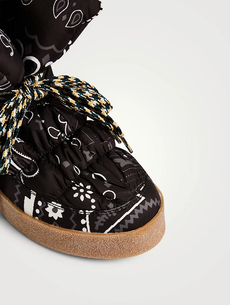 Puff Ankle Boots Bandana Print