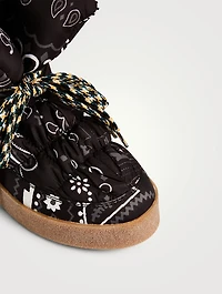 Puff Ankle Boots Bandana Print