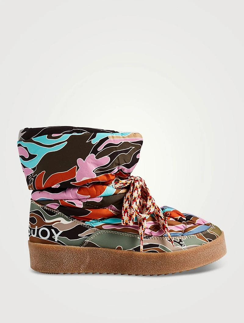 Puff Ankle Boots Camo Print
