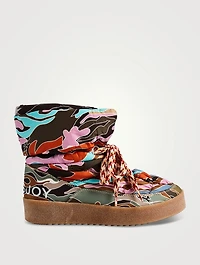 Puff Ankle Boots Camo Print