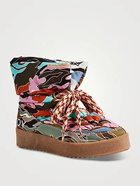 Puff Ankle Boots Camo Print