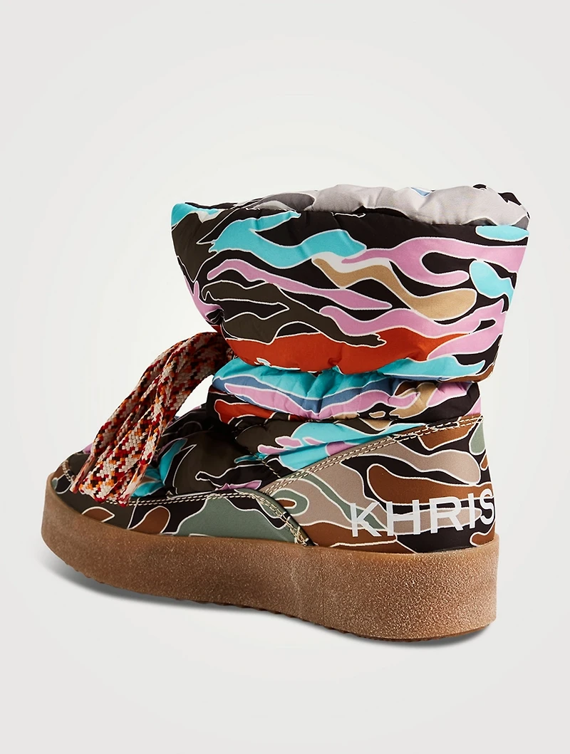 Puff Ankle Boots Camo Print