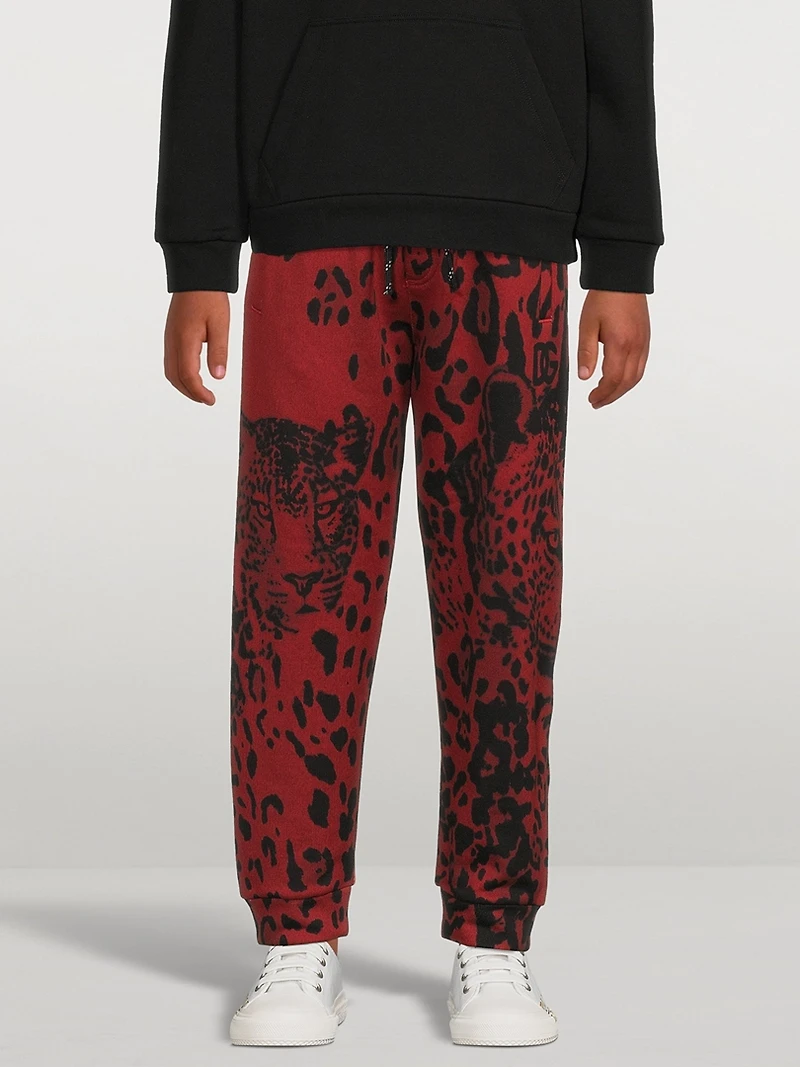 Cotton Sweatpants Animal Print