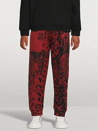 Cotton Sweatpants Animal Print