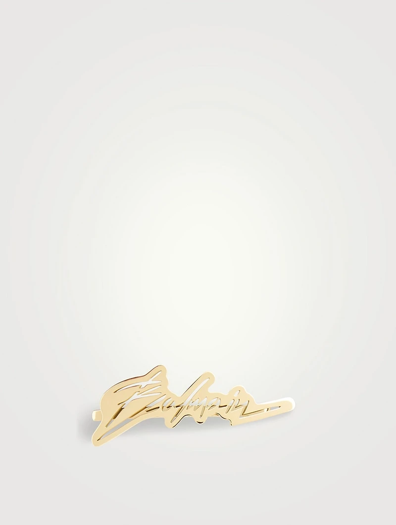 18K Gold Plated Logo Hair Slide