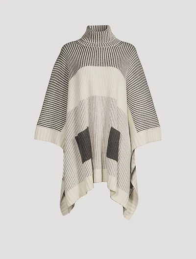 Fisherman Colourblock Wool And Cashmere Poncho