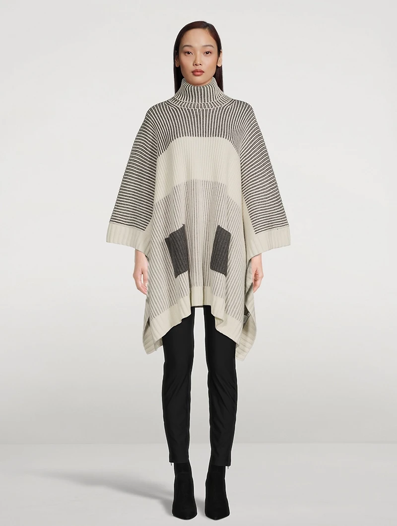 Fisherman Colourblock Wool And Cashmere Poncho