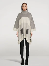 Fisherman Colourblock Wool And Cashmere Poncho