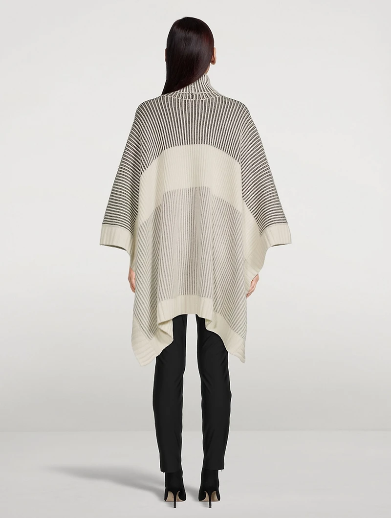 Fisherman Colourblock Wool And Cashmere Poncho