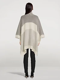 Fisherman Colourblock Wool And Cashmere Poncho
