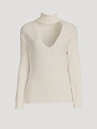Open-Back Wool And Cashmere Turtleneck