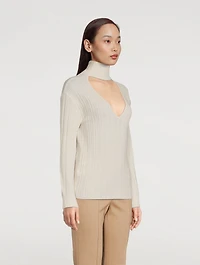 Open-Back Wool And Cashmere Turtleneck